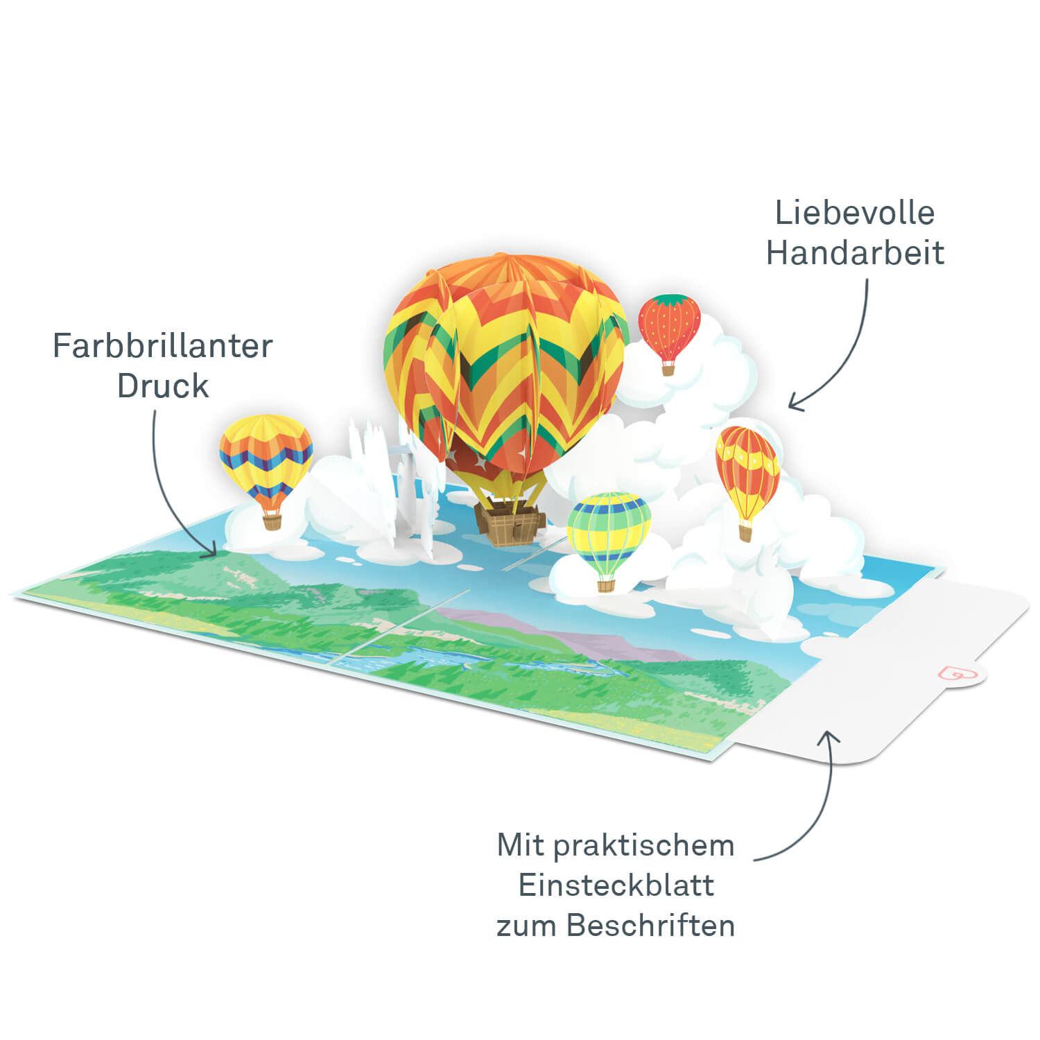 Heißluftballon Pop-Up Karte