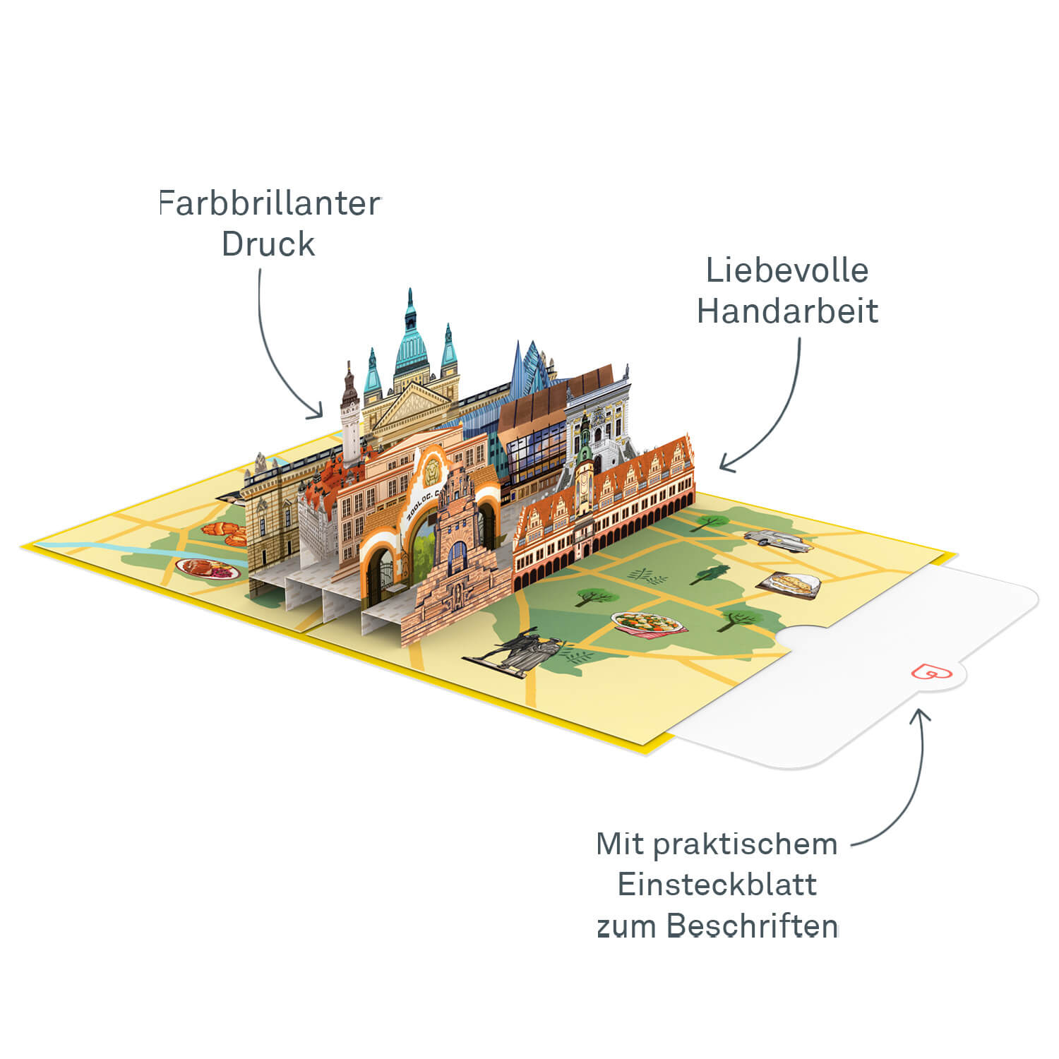 Leipzig Pop-Up Karte