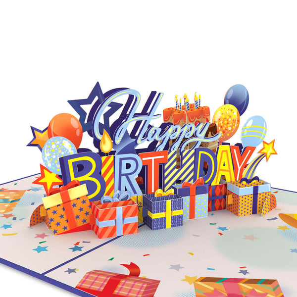 Carte Pop-Up Joyeux Anniversaire (Blau)