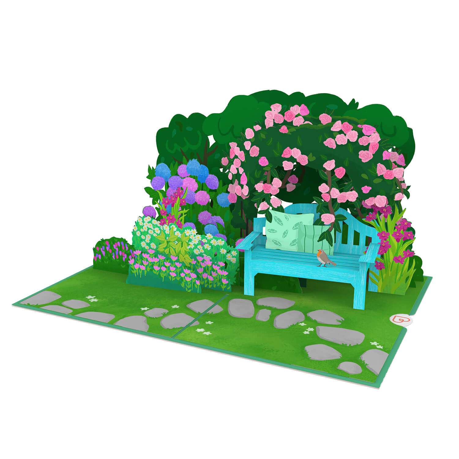 Carte pop-up Jardin avec fleurs