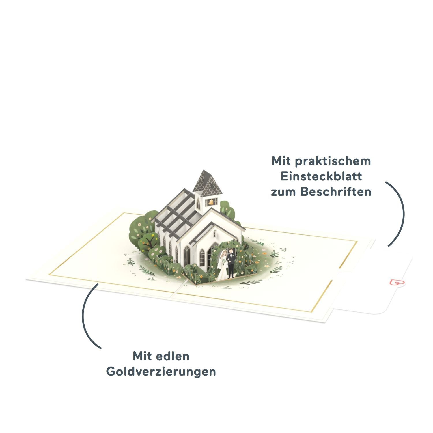 Carte pop-up pour chapelle de mariage