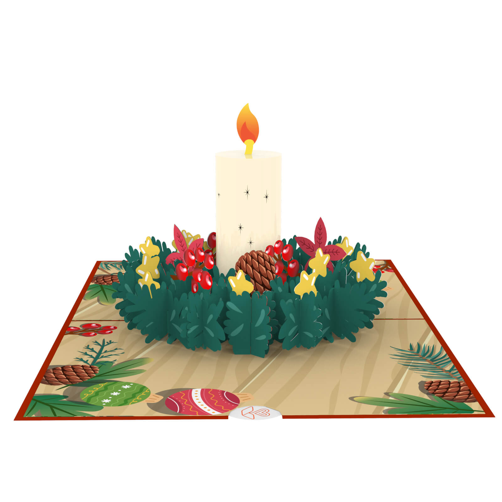Carte pop-up couronne de l'Avent