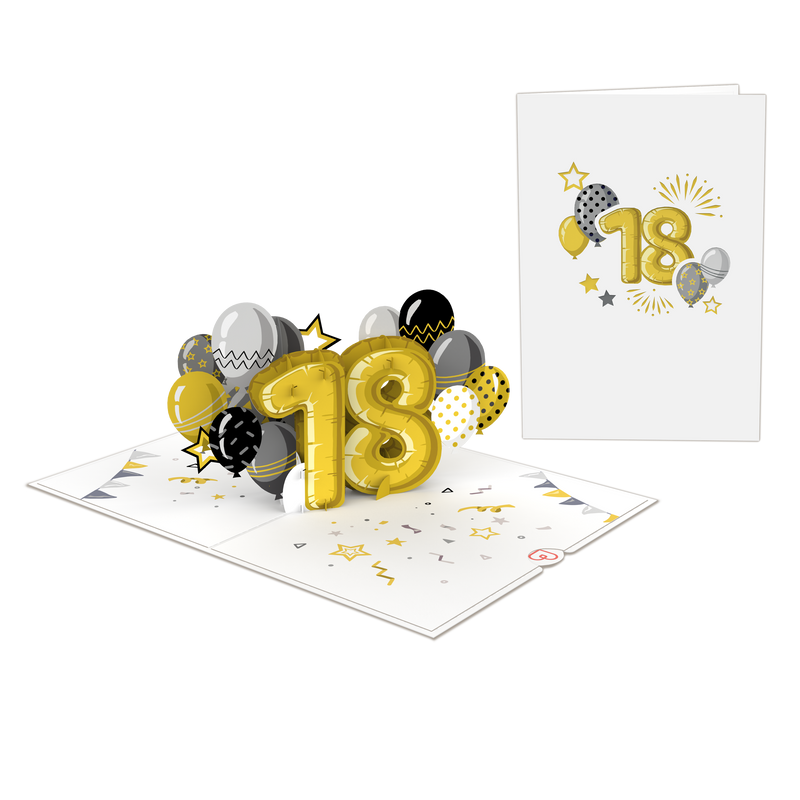 Carte pop-up 18ème anniversaire