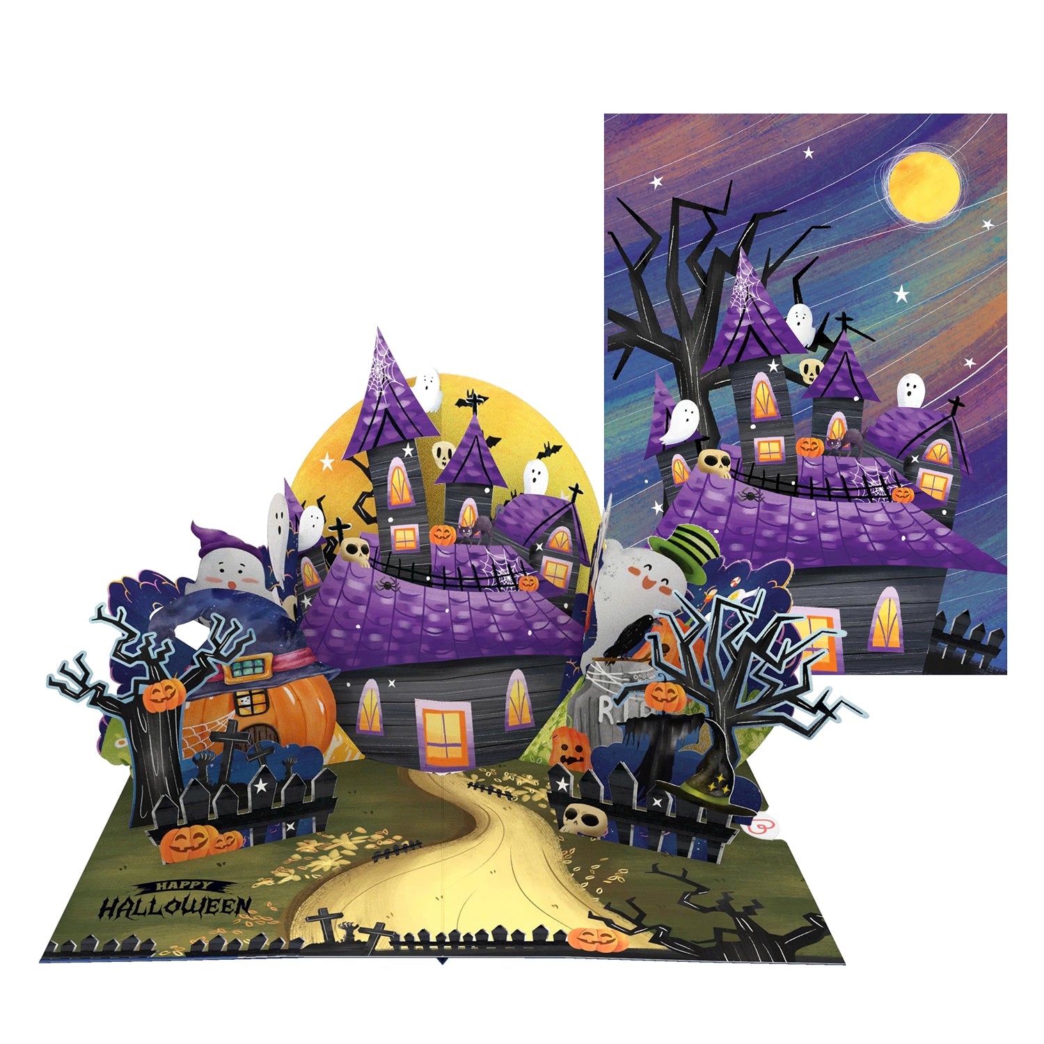 Halloween Geisterhaus Pop-Up Karte