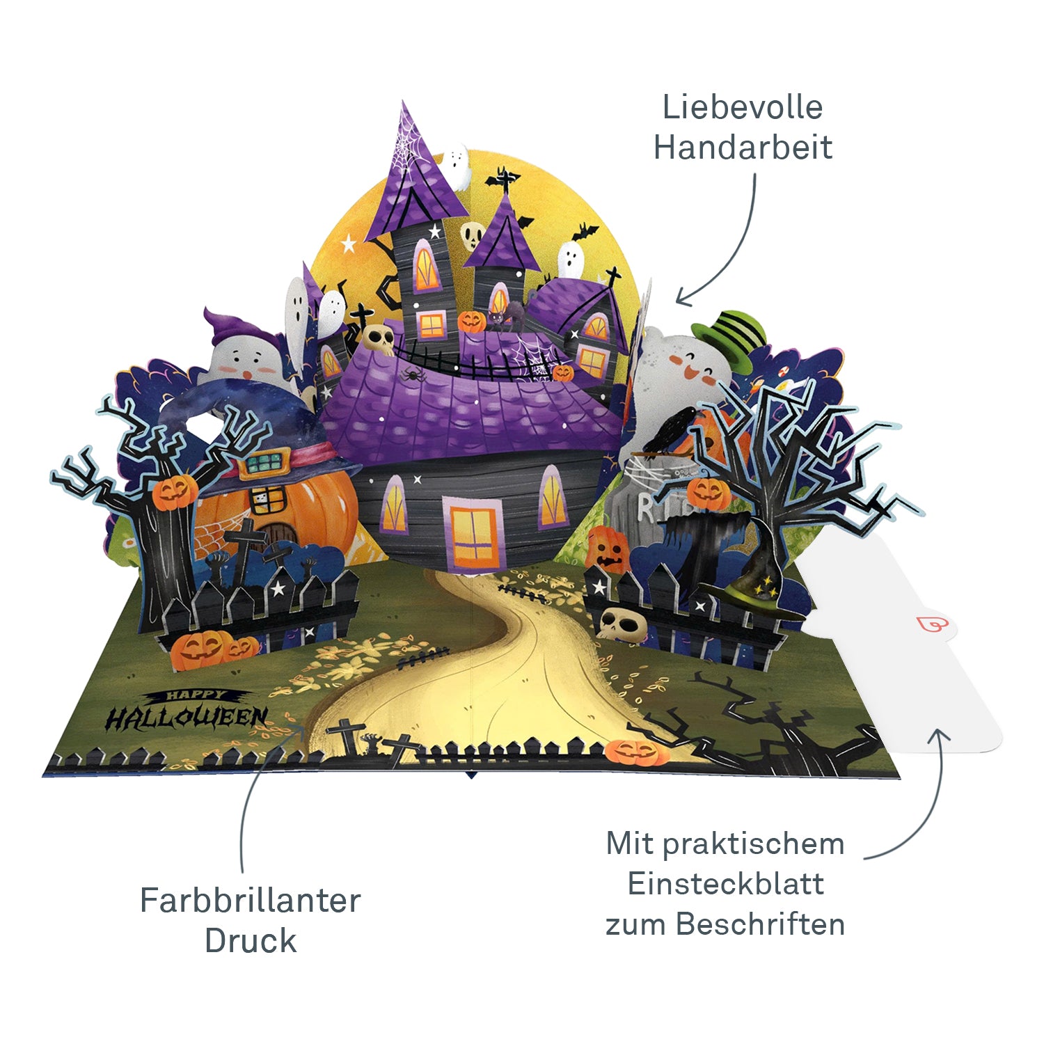 Halloween Geisterhaus Pop-Up Karte