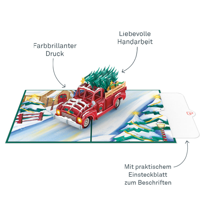 Carte pop-up Conduire à la maison pour Noël