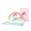 Carte pop-up Licorne avec arc-en-ciel