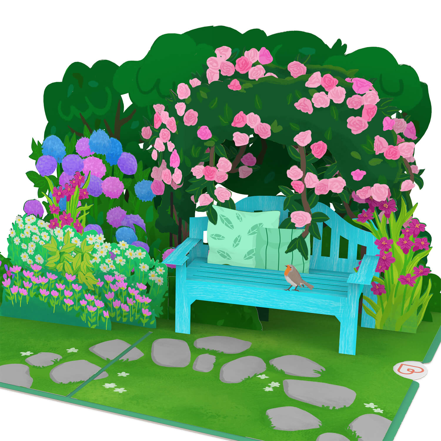 Carte pop-up Jardin avec fleurs