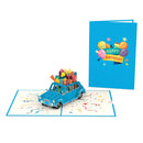 Carte pop-up voiture d'anniversaire