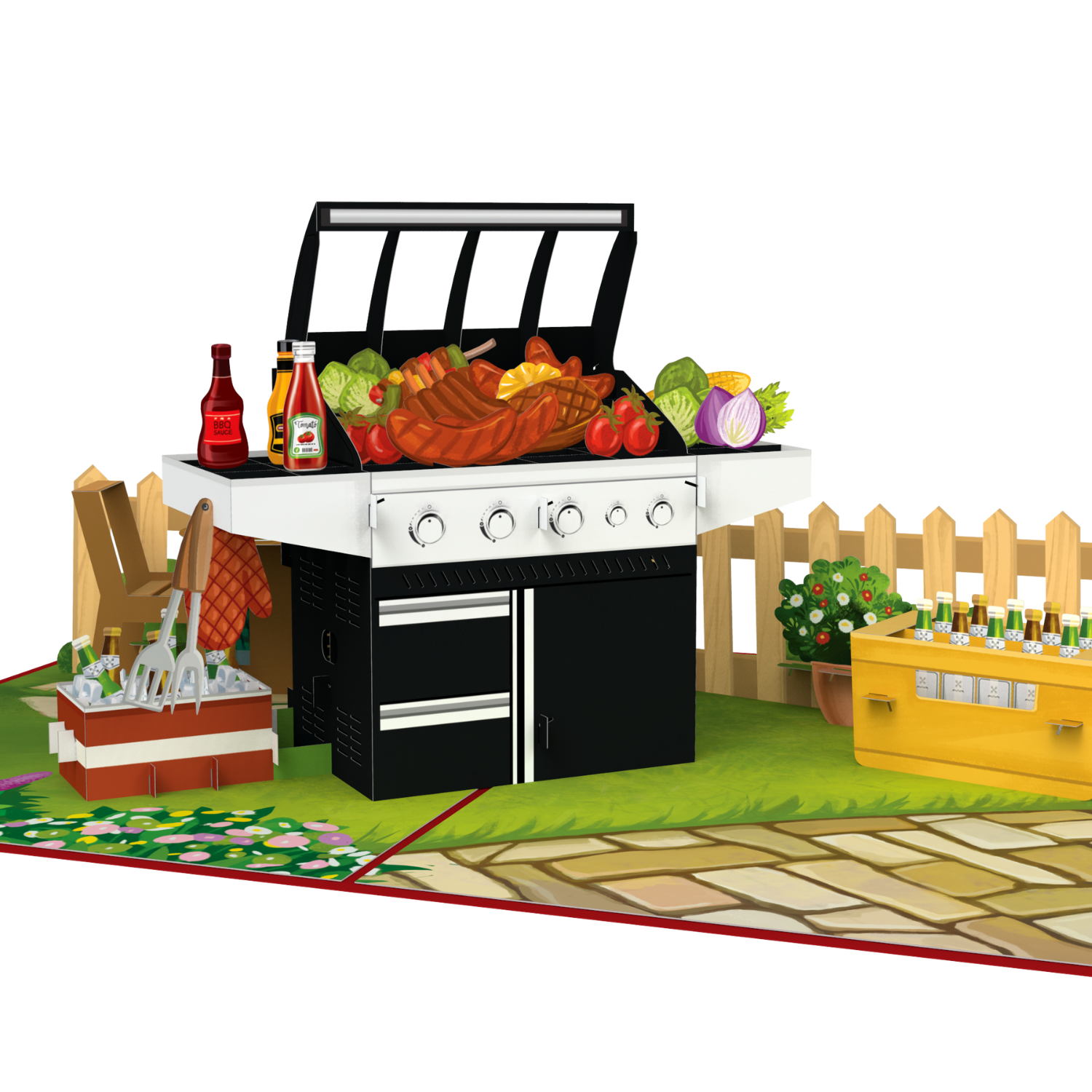 Carte pop-up pour barbecue à gaz