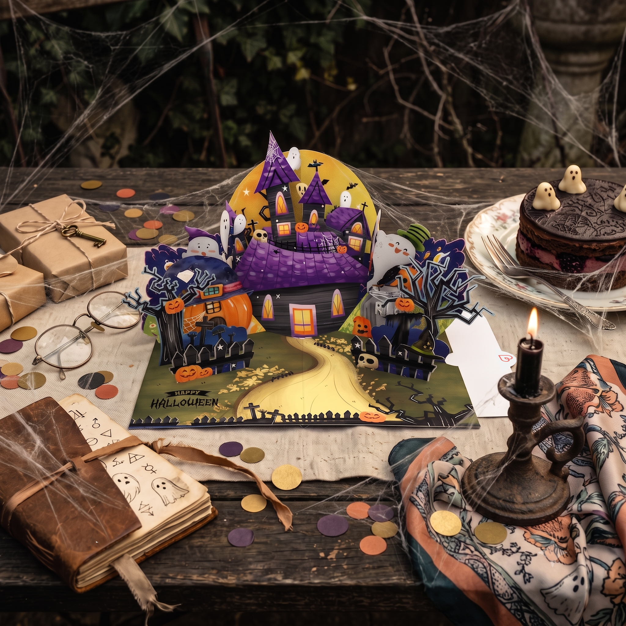 Halloween Geisterhaus Pop-Up Karte