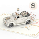 Carte pop-up voiture de mariage XXL
