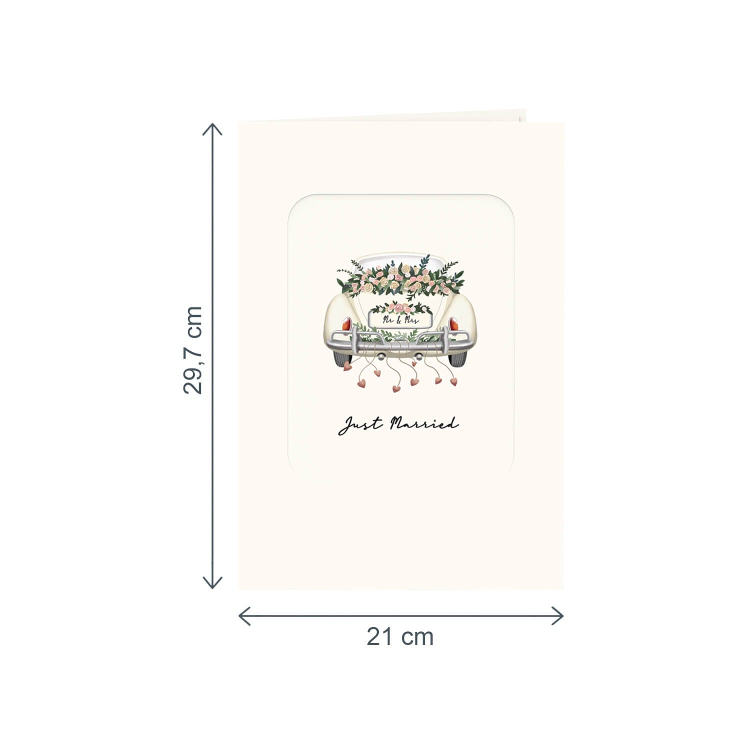 Carte pop-up voiture de mariage XXL