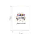 Hochzeitsauto mit "Just Married" Girlande Pop-Up Karte