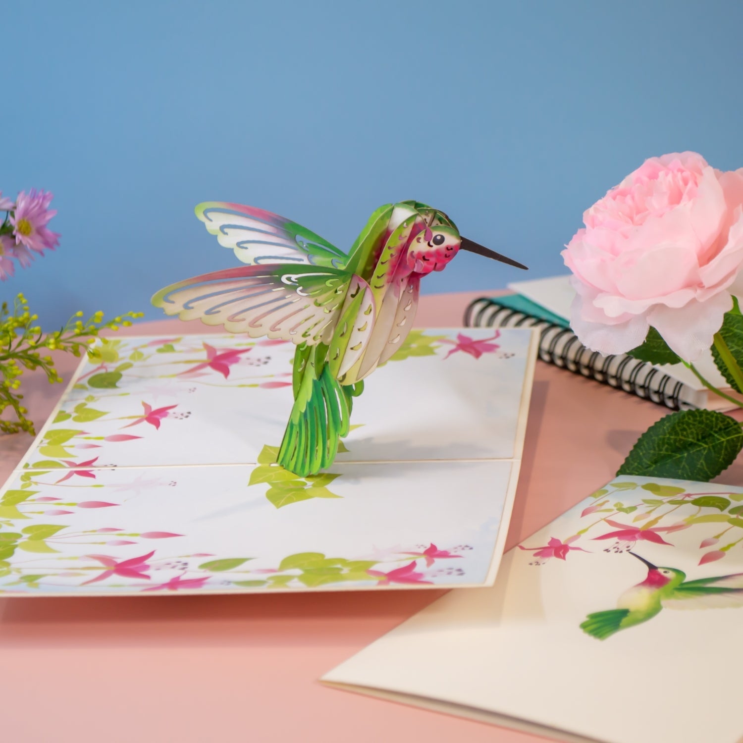 Carte Pop-Up Colibris