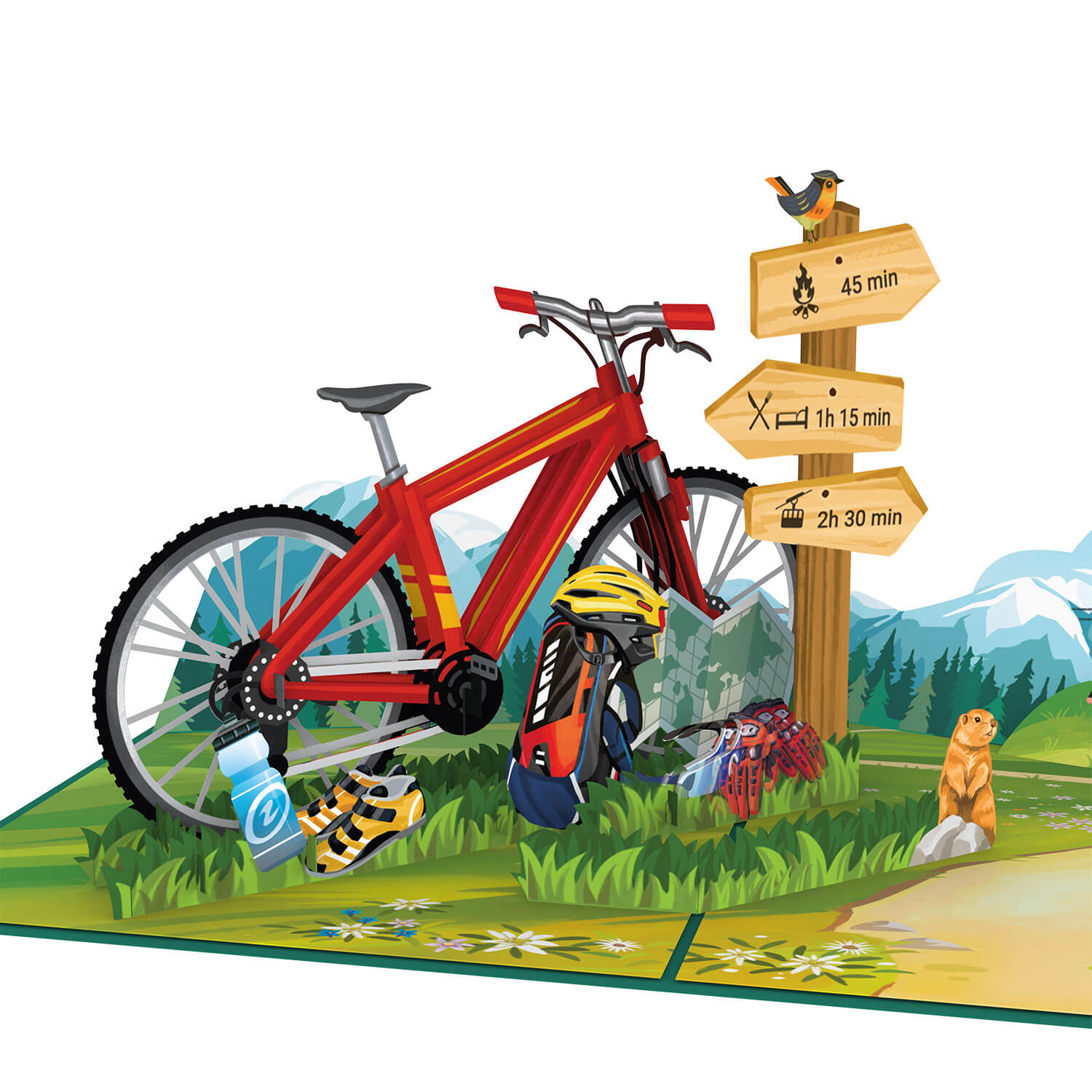 Mountainbike Pop-Up Karte