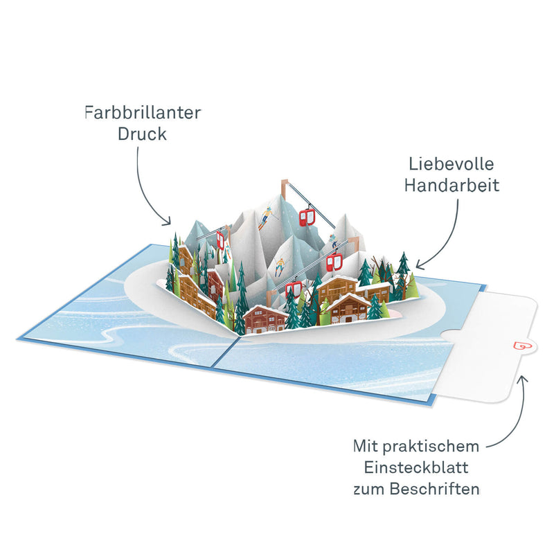 Skipiste Pop-Up Karte