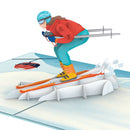 Skifahrerin Pop-Up Karte