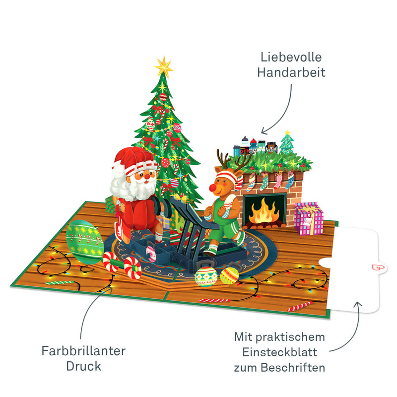 Merry Fitmas Pop-Up Karte