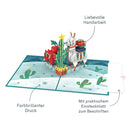 Carte pop-up lamas de Noël