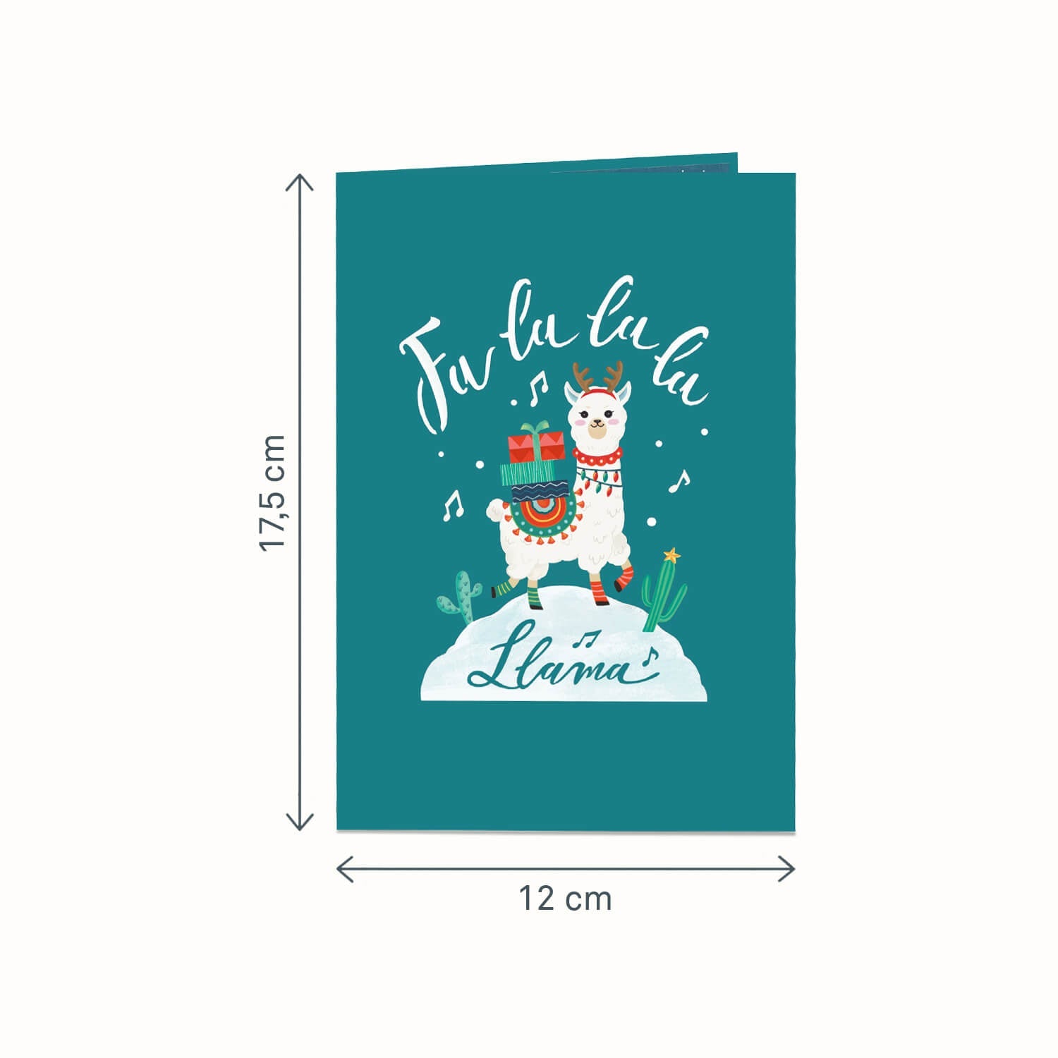 Carte pop-up lamas de Noël