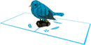 Carte pop-up oiseau bleu