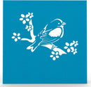 Carte pop-up oiseau bleu