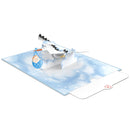 Carte pop-up cigogne et bébé (bleue)