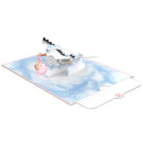 Carte pop-up cigogne et bébé (rose)