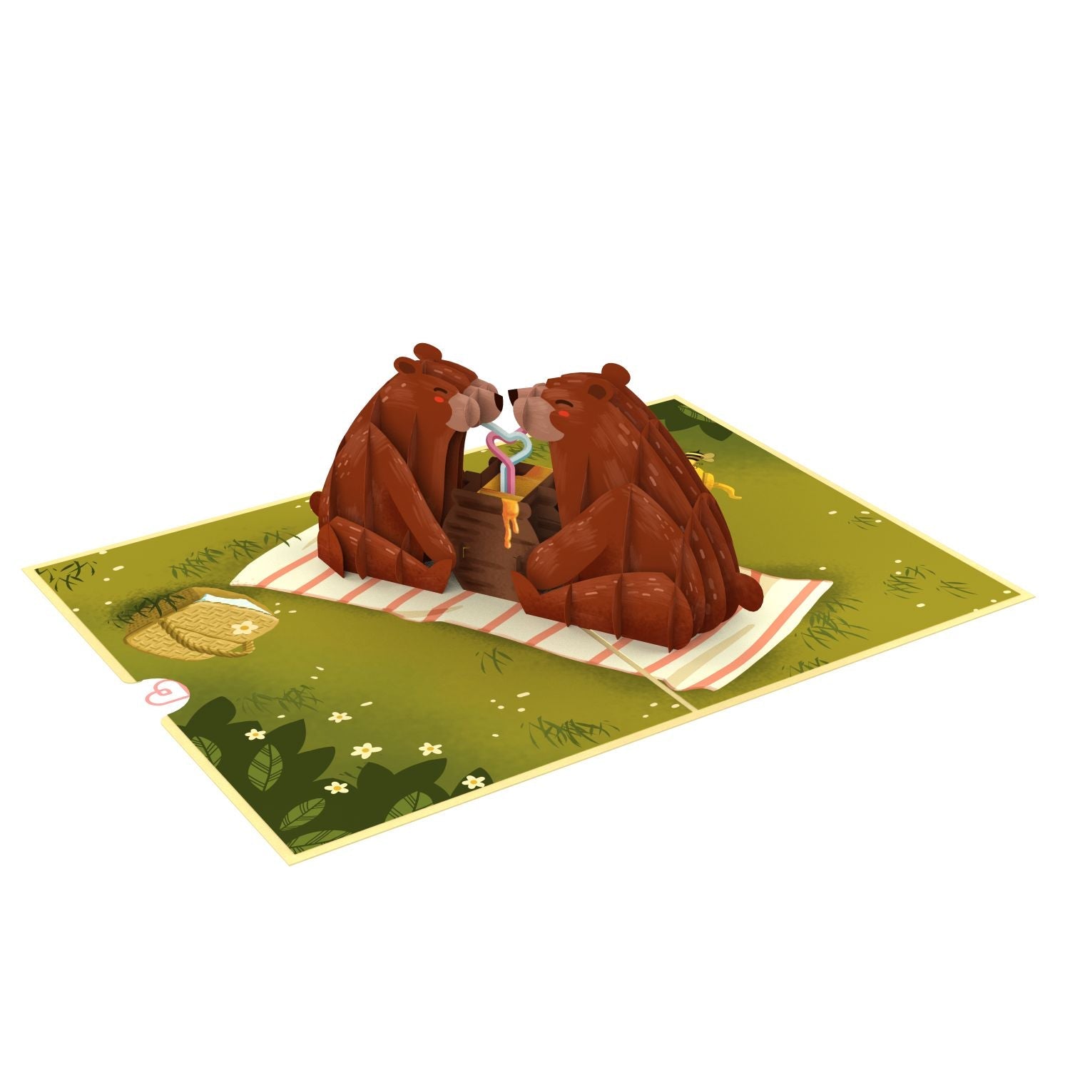 Carte pop-up pique-nique ours