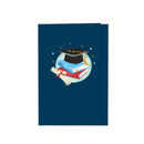 Carte pop-up Chouette avec mortier