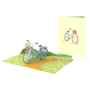 Carte pop-up Vélo avec fleurs
