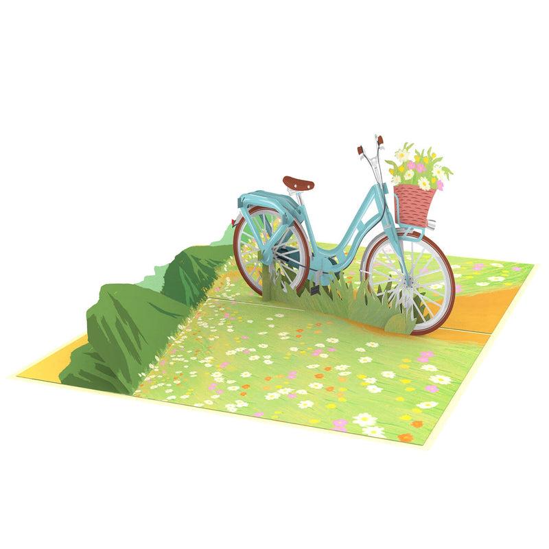 Carte pop-up Vélo avec fleurs