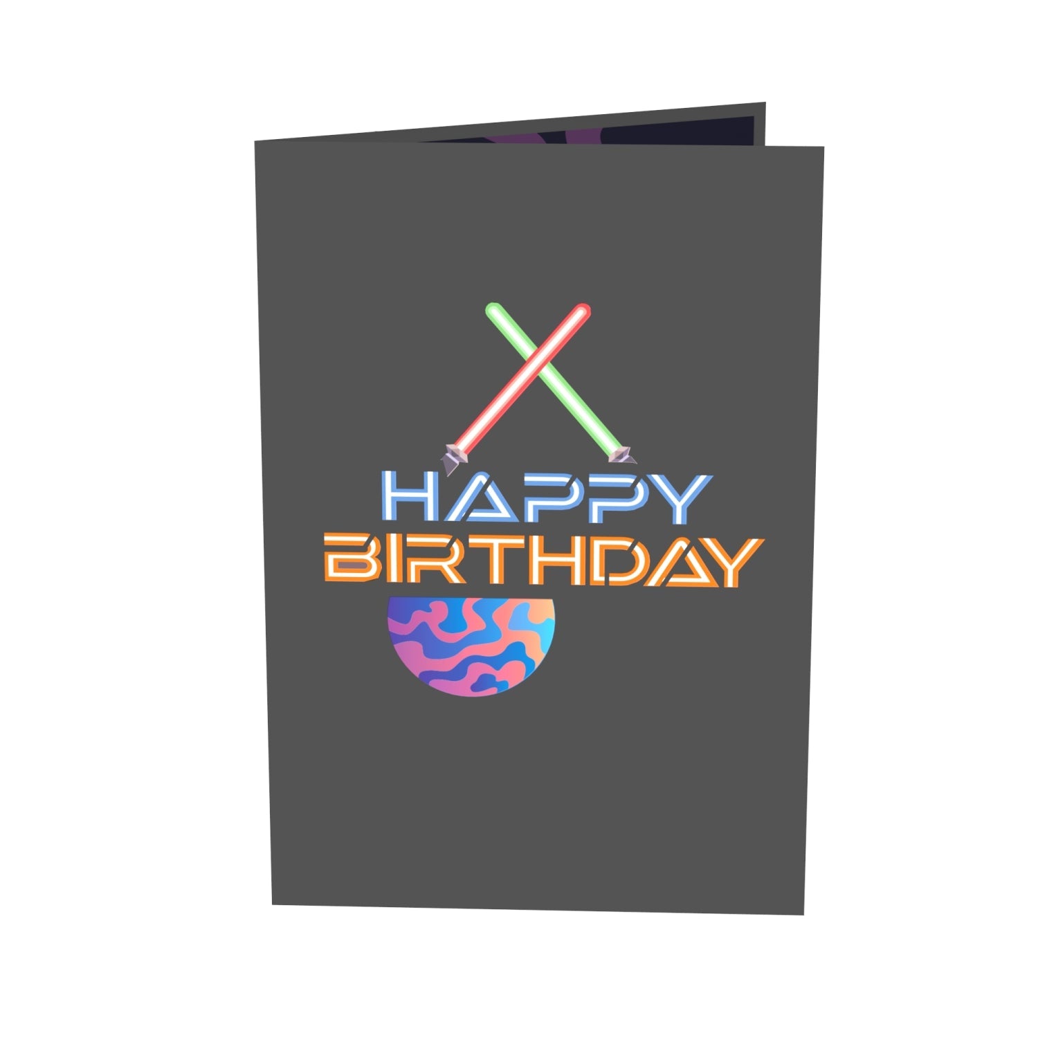 Carte pop-up d'anniversaire galactique