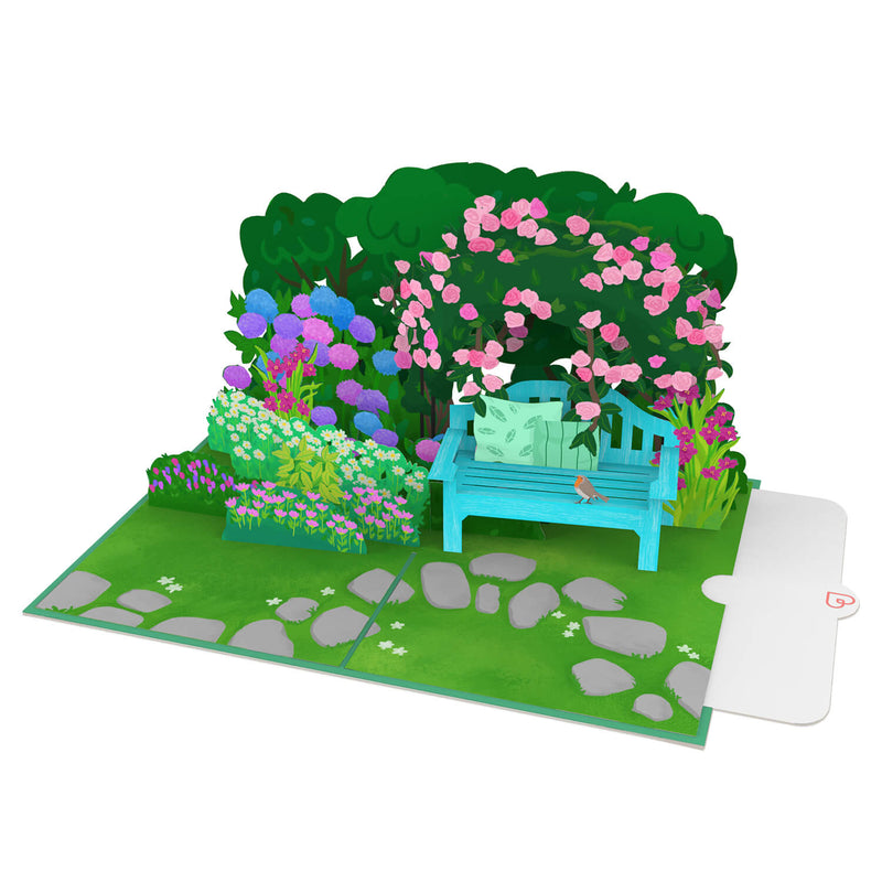 Carte pop-up Jardin avec fleurs
