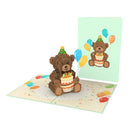 Carte pop-up Teddy avec gâteau d'anniversaire