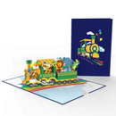 Carte pop-up train d'anniversaire
