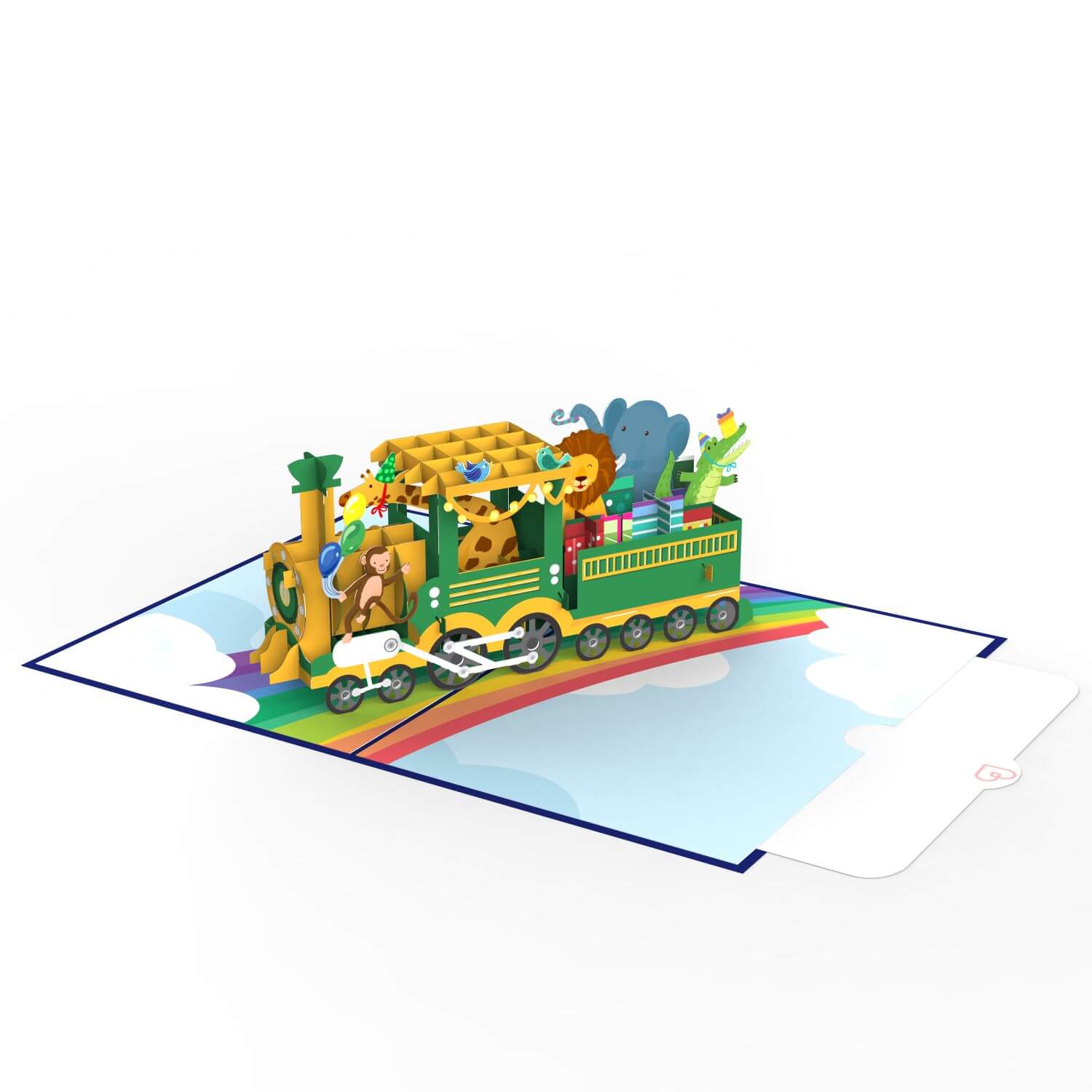 Carte pop-up train d'anniversaire