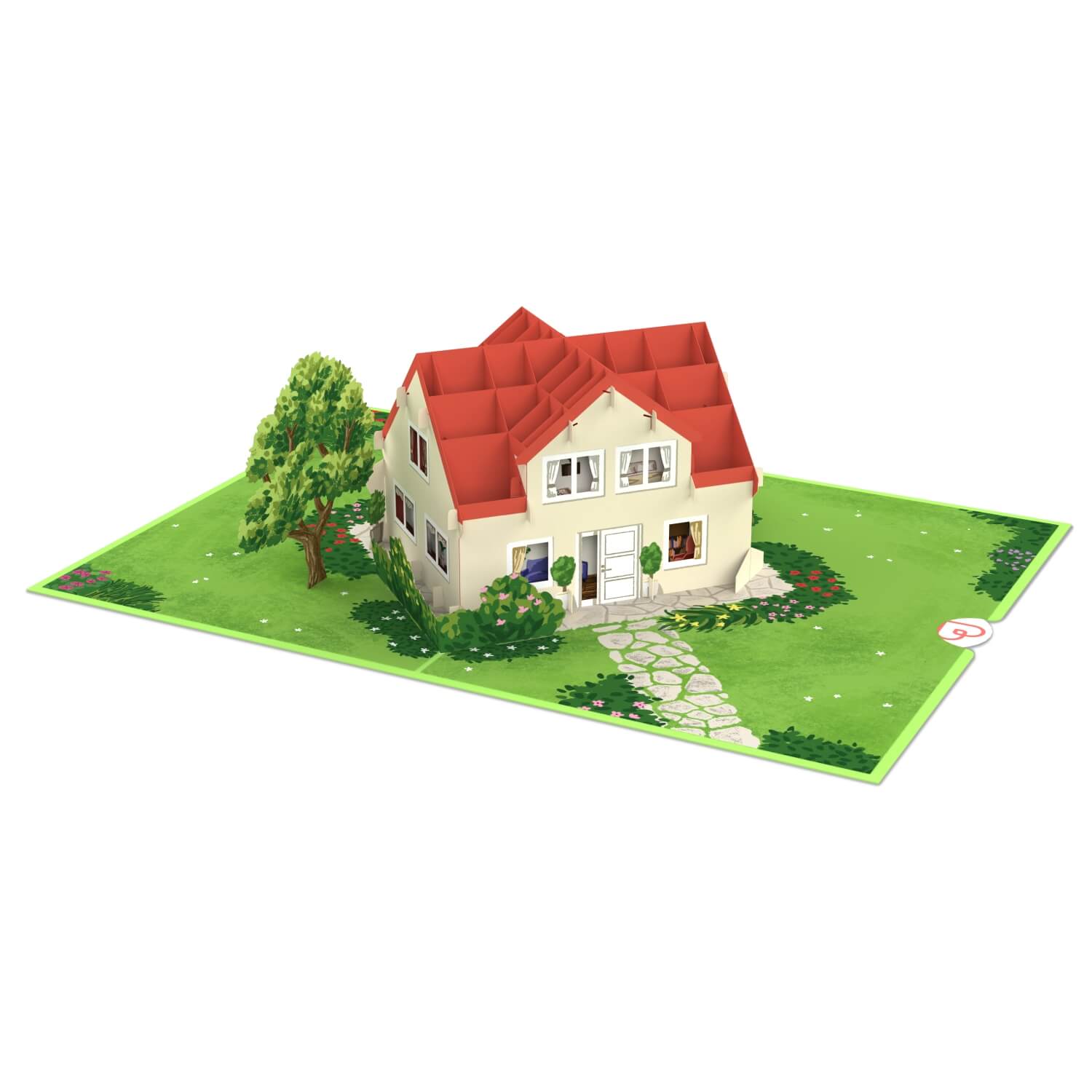 Carte pop-up Maison avec jardin