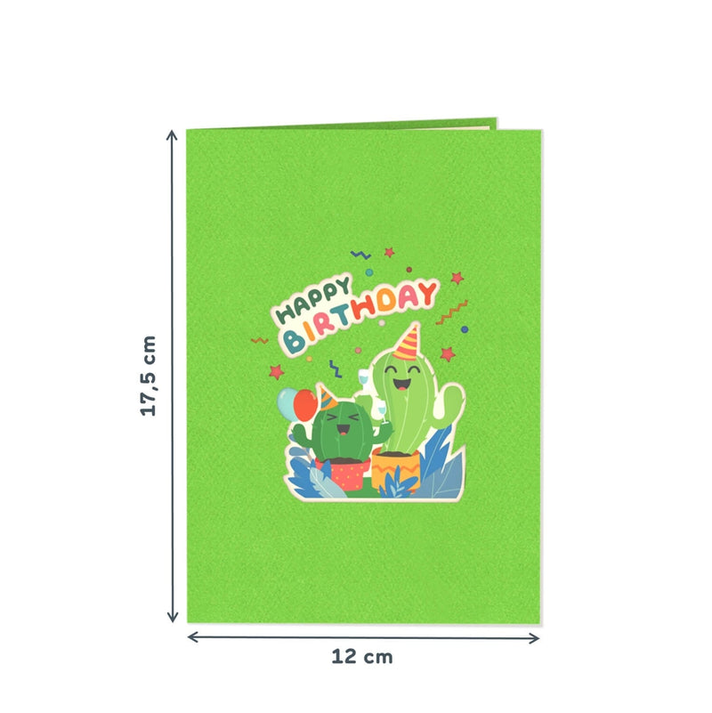 Carte pop-up joyeux anniversaire cactus