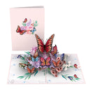 Carte pop-up Papillons sur fleurs