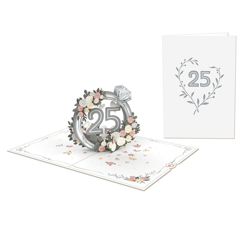 Carte pop-up de mariage en argent