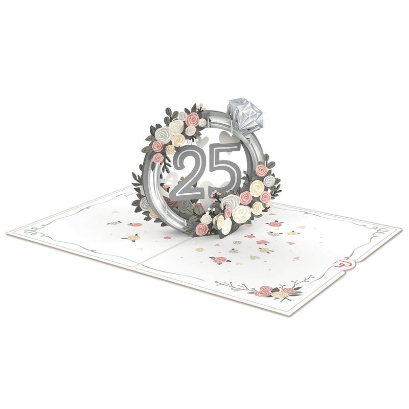 Carte pop-up de mariage en argent