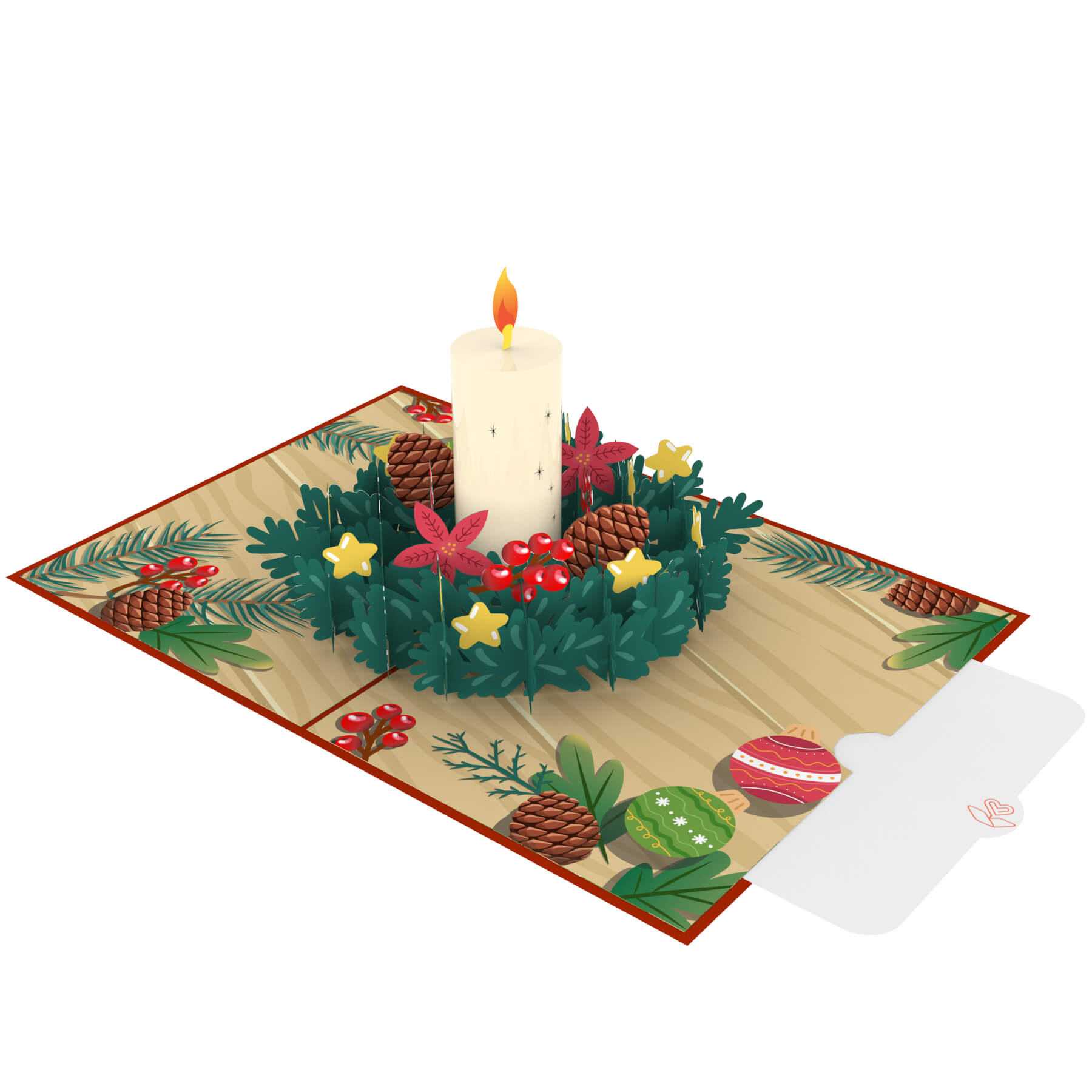Carte pop-up couronne de l'Avent