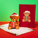 Carte pop-up nounours de Noël