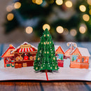 Carte pop-up marché de Noël